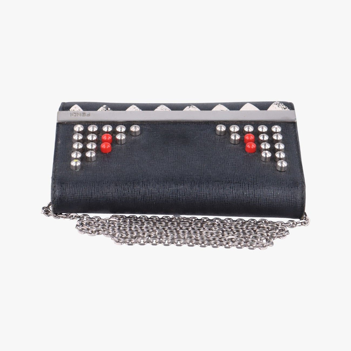Fendi Monster Eyes Continental Black Leather — view 8