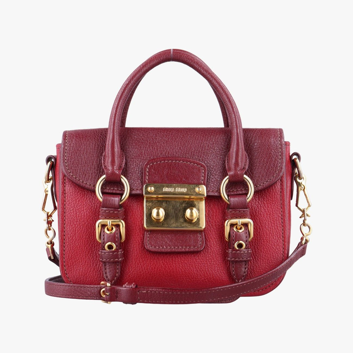 Miu Miu Madras Red Leather