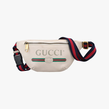 Gucci Print White Leather Handbag