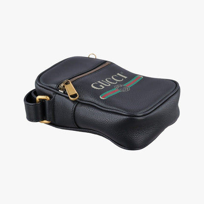 Gucci Print Messenger Black Leather — view 5