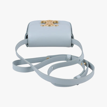 Celine Mini Claude Triomphe Blue Leather — view 8