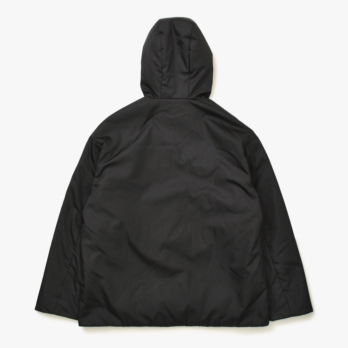 Prada Re-Nylon Anorak Hoodie Triangle Plate Black Metal Half Zip M — view 2