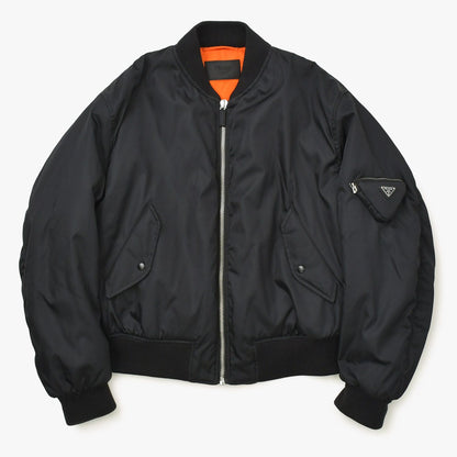 Prada Re-Nylon Bomber Jacket Black Orange Mini Pouch Raf Simons XS