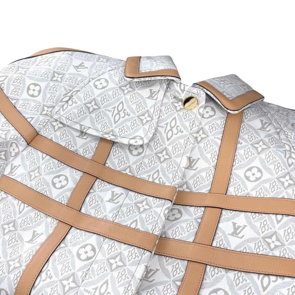 Louis Vuitton Coat Leather Long White Gold Cotton Autumn Winter 34 — view 4