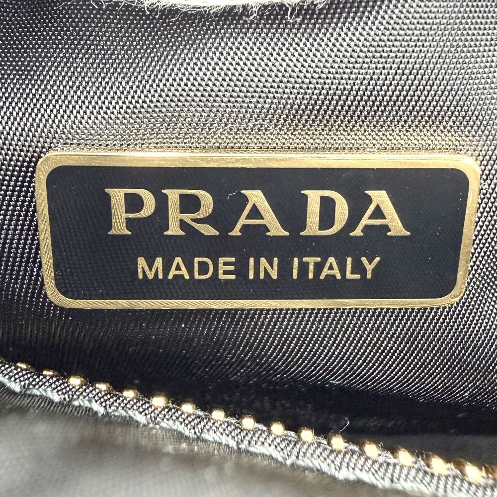 Prada Shoulder Bag Explorer Medium Re-Nylon Black Gold — view 5
