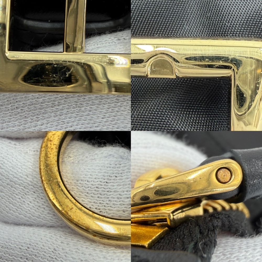 Prada Shoulder Bag Explorer Medium Re-Nylon Black Gold — view 6