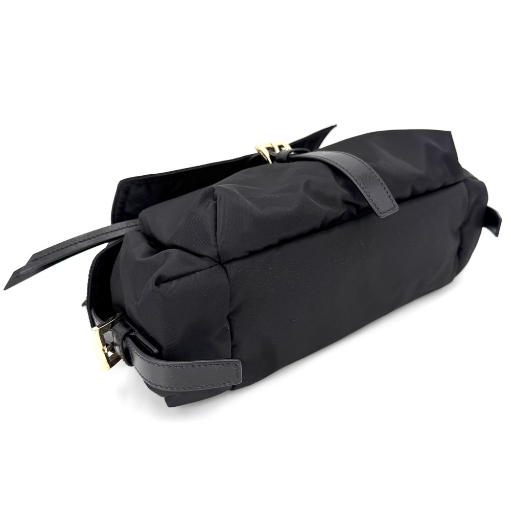 Prada Shoulder Bag Explorer Medium Re-Nylon Black Gold — view 3