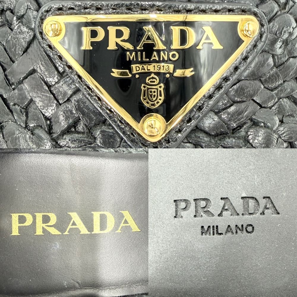 Prada Loafers Triangle Logo Braided Shoes Leather Black Gold — view 6