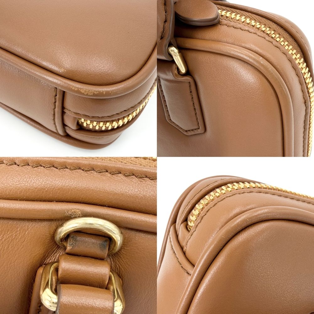 Miu Miu 2-Way Arcadi Mini Shoulder Bag Crossbody Leather Brown Gold — view 7