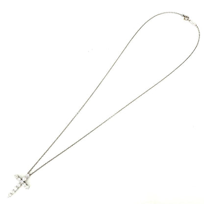 Tiffany & Co Necklace Cross Pendant Small Platinum Diamond — view 6