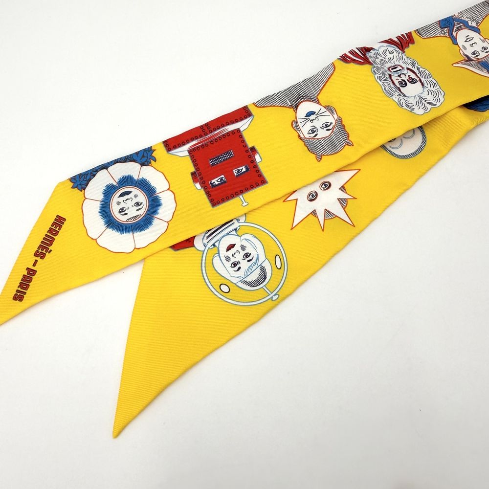 Hermes Scarf Twilly Dress Code Items Silk Yellow Multicolor — view 6