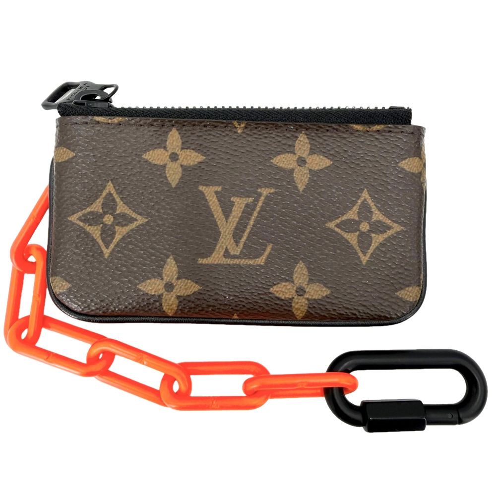 Louis Vuitton Key Case Monogram Pochette Cles Solar Ray Coin Purse Brown Orange