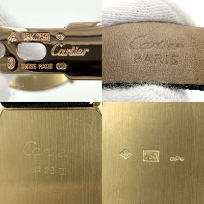 Cartier Watch Tonneau 750 Yellow Gold Guilloche Dial Manual Wind Black — view 6