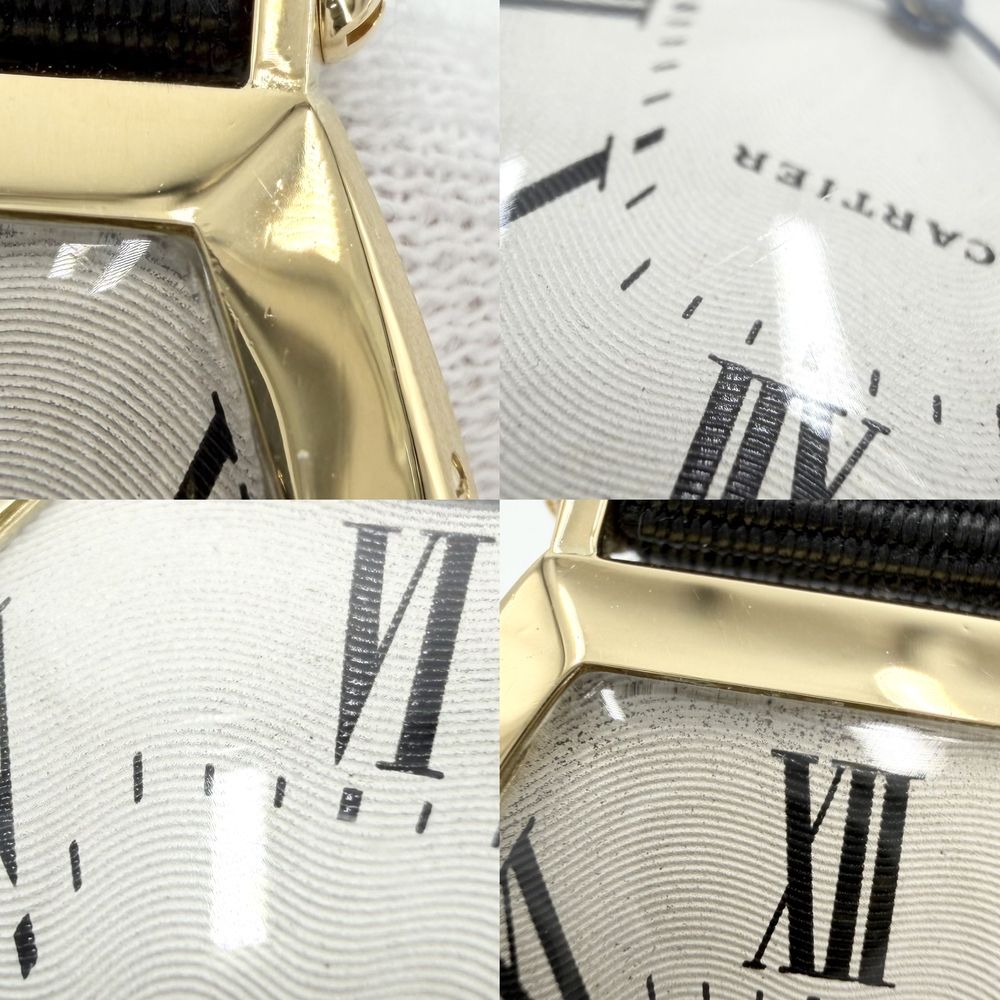 Cartier Watch Tonneau 750 Yellow Gold Guilloche Dial Manual Wind Black — view 7