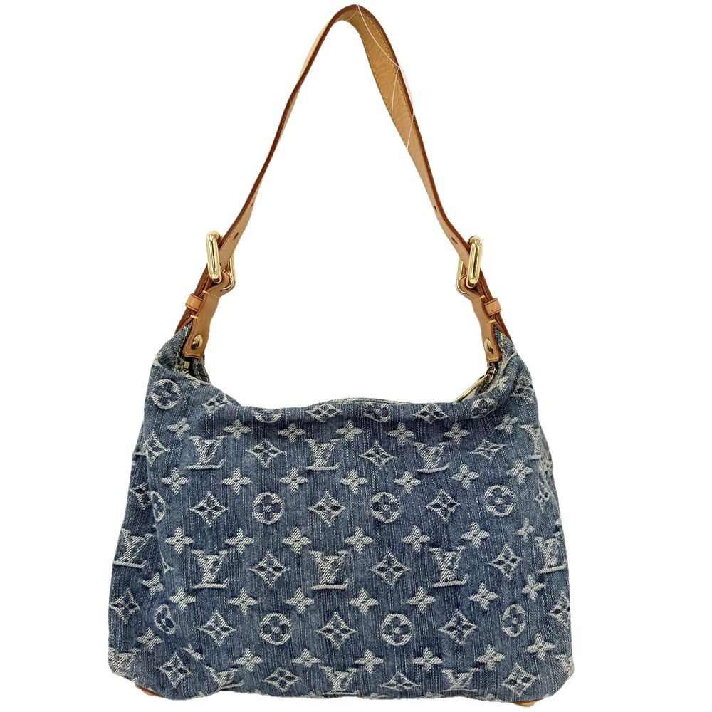 Louis Vuitton Shoulder Bag Baggy PM Monogram Denim Blue Gold — view 2