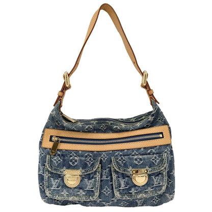 Louis Vuitton Shoulder Bag Baggy PM Monogram Denim Blue Gold