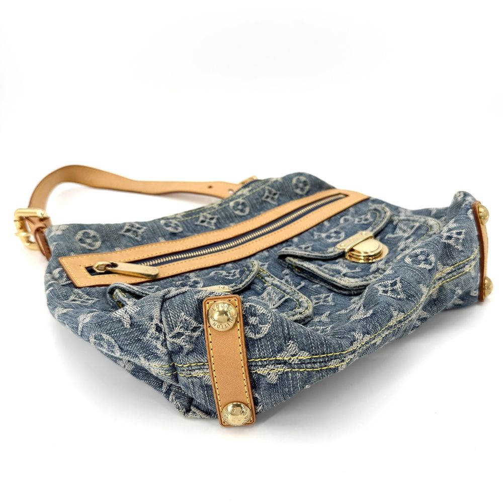 Louis Vuitton Shoulder Bag Baggy PM Monogram Denim Blue Gold — view 3