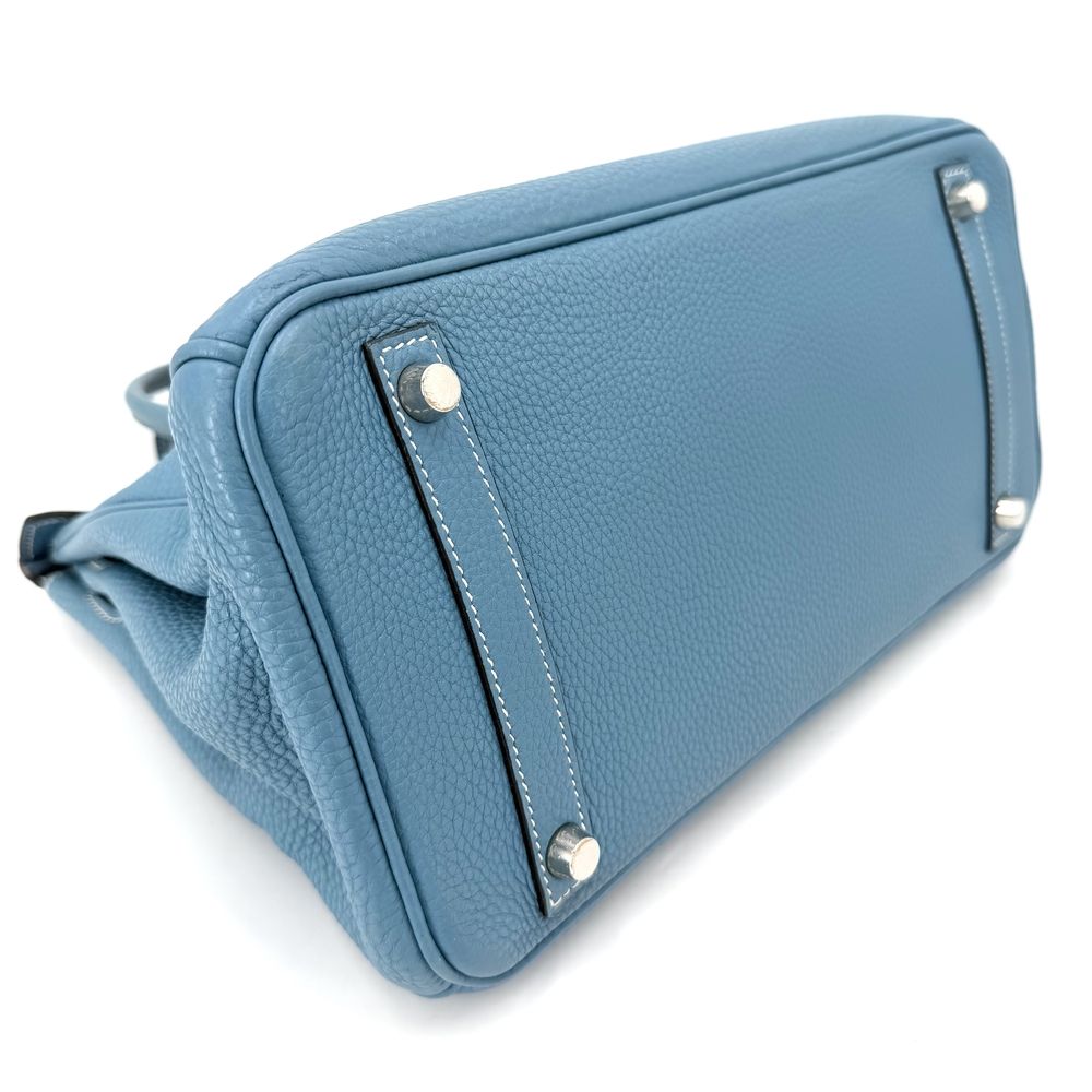 Hermes Handbag Birkin 30 Retourne Leather Blue Silver — view 3