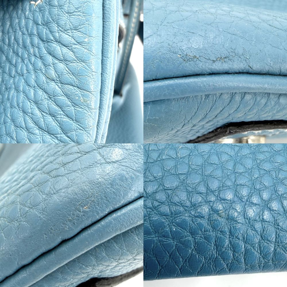 Hermes Handbag Birkin 30 Retourne Leather Blue Silver — view 6