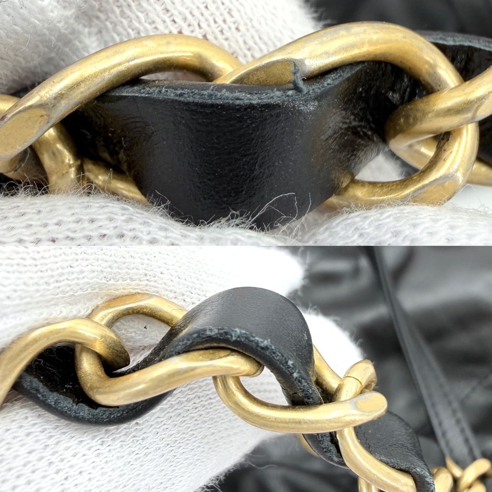 Chanel Shoulder Bag Chanel 22 Chain Crossbody Leather Black Gold — view 7