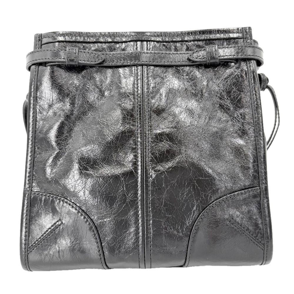 Prada Shoulder Bag Bonnie Crossbody Triangle Logo Pochette Leather Black Gold — view 2