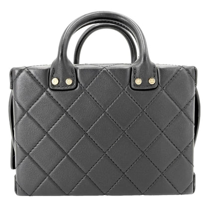Chanel 2-Way Quilted CC Logo Shoulder Bag Small Vanity Crossbody Leather Black — view 2