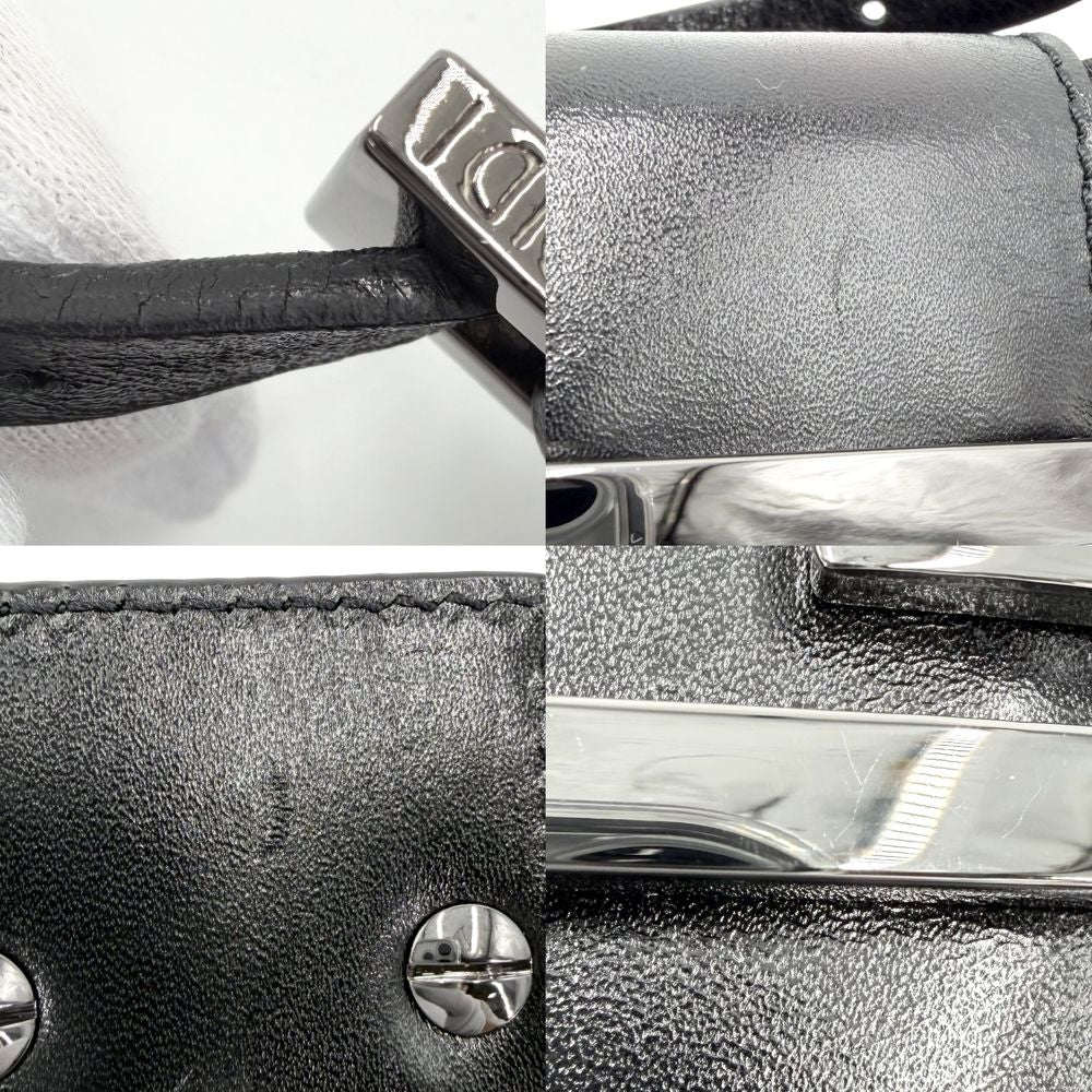 Fendi Handbag Zucca Mini Pouch Small Canvas Leather Black Silver — view 6