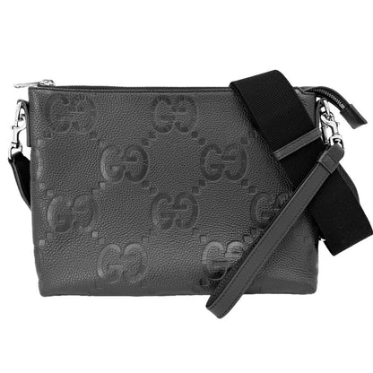 Gucci Shoulder Bag Jumbo GG Medium Messenger 2-Way Clutch Crossbody Second