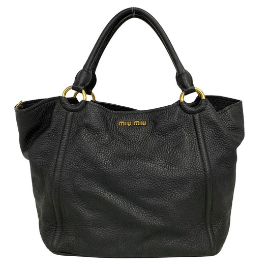 Miu Miu Tote Bag Navy Leather