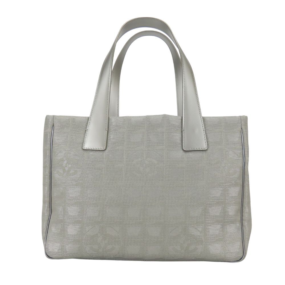 Chanel Tote Bag New Travel Line PM CC Logo Jacquard Nylon Silver — view 3