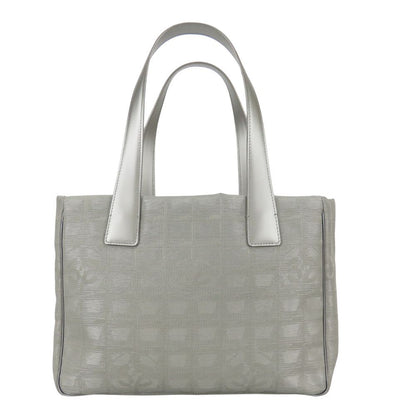 Chanel Tote Bag New Travel Line PM CC Logo Jacquard Nylon Silver