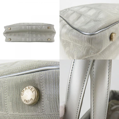 Chanel Tote Bag New Travel Line PM CC Logo Jacquard Nylon Silver — view 4