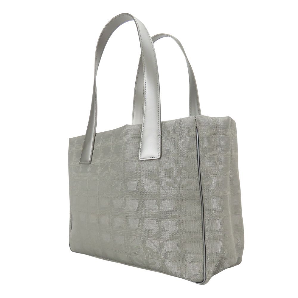 Chanel Tote Bag New Travel Line PM CC Logo Jacquard Nylon Silver — view 2