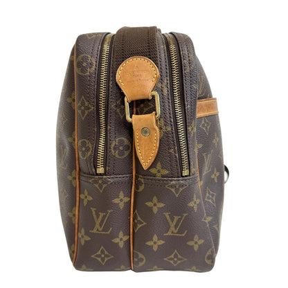 Louis Vuitton Reporter GM Monogram Canvas Brown Shoulder Bag — view 7
