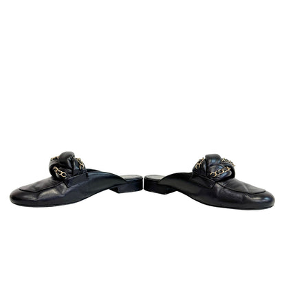 Chanel Quilted Chain Sandals Leather Shoes — view 2