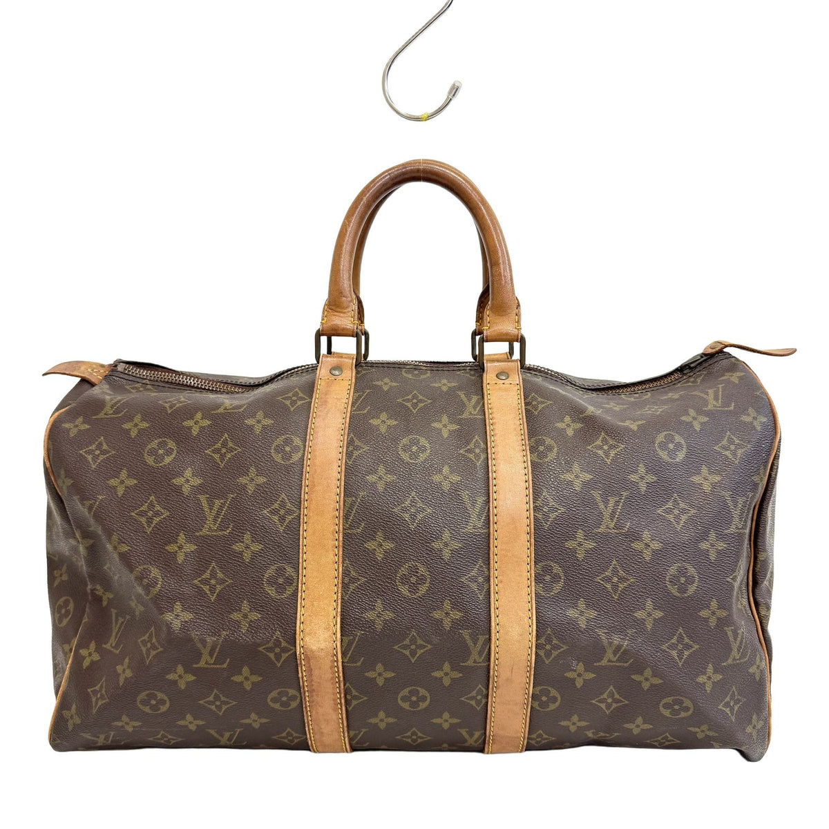 Louis Vuitton Keepall 45 Monogram Canvas Leather Brown Boston Bag