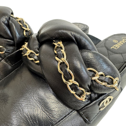 Chanel Quilted Chain Sandals Leather Shoes — view 6