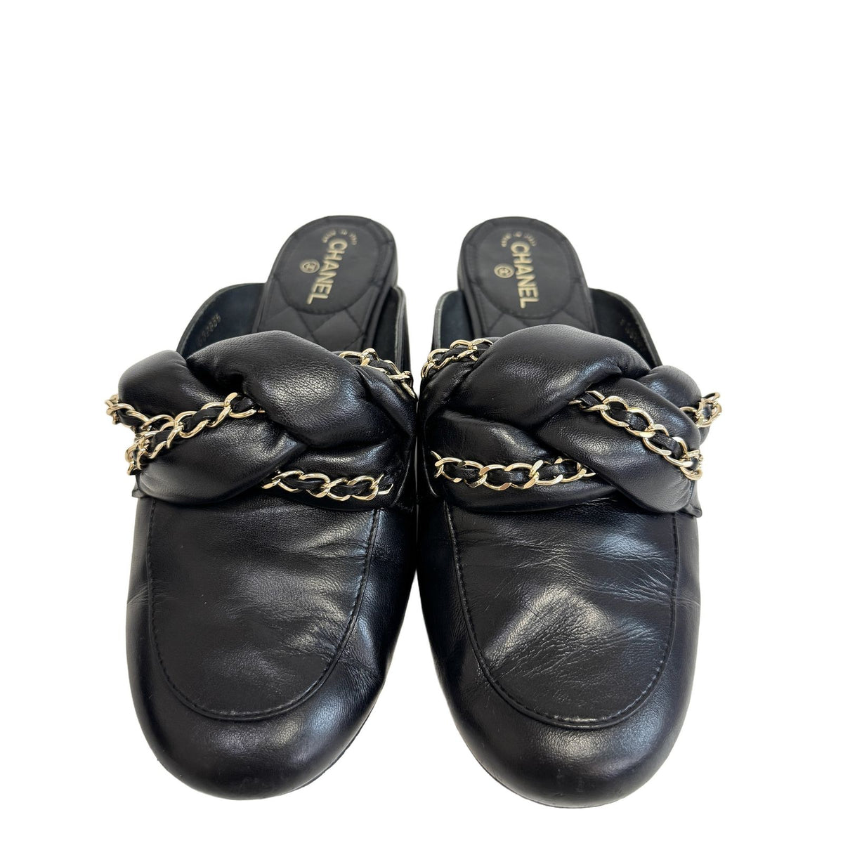 Chanel Quilted Chain Sandals Leather Shoes
