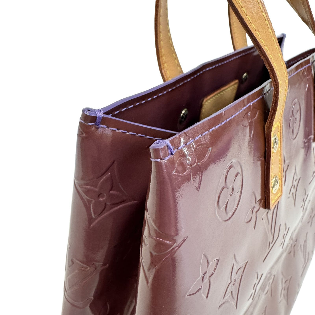 Louis Vuitton Reade PM Monogram Vernis Patent Mini Bag Purple Amarante — view 4