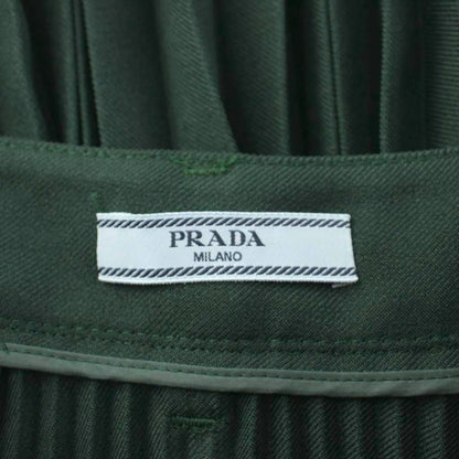 Prada Pleated Skirt Knee-Length Green 36 — view 6