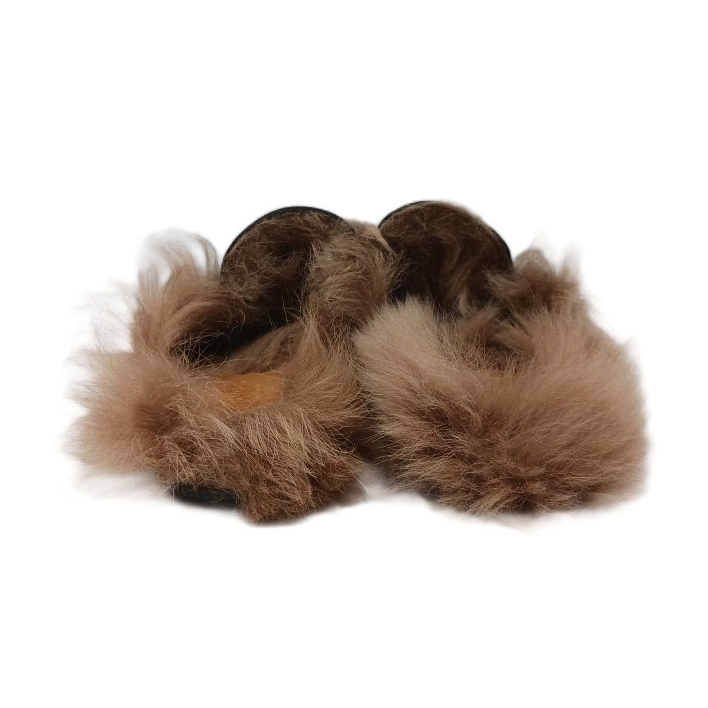 Gucci Prince Town Horsebit Mules Leather Fur Black Brown — view 3