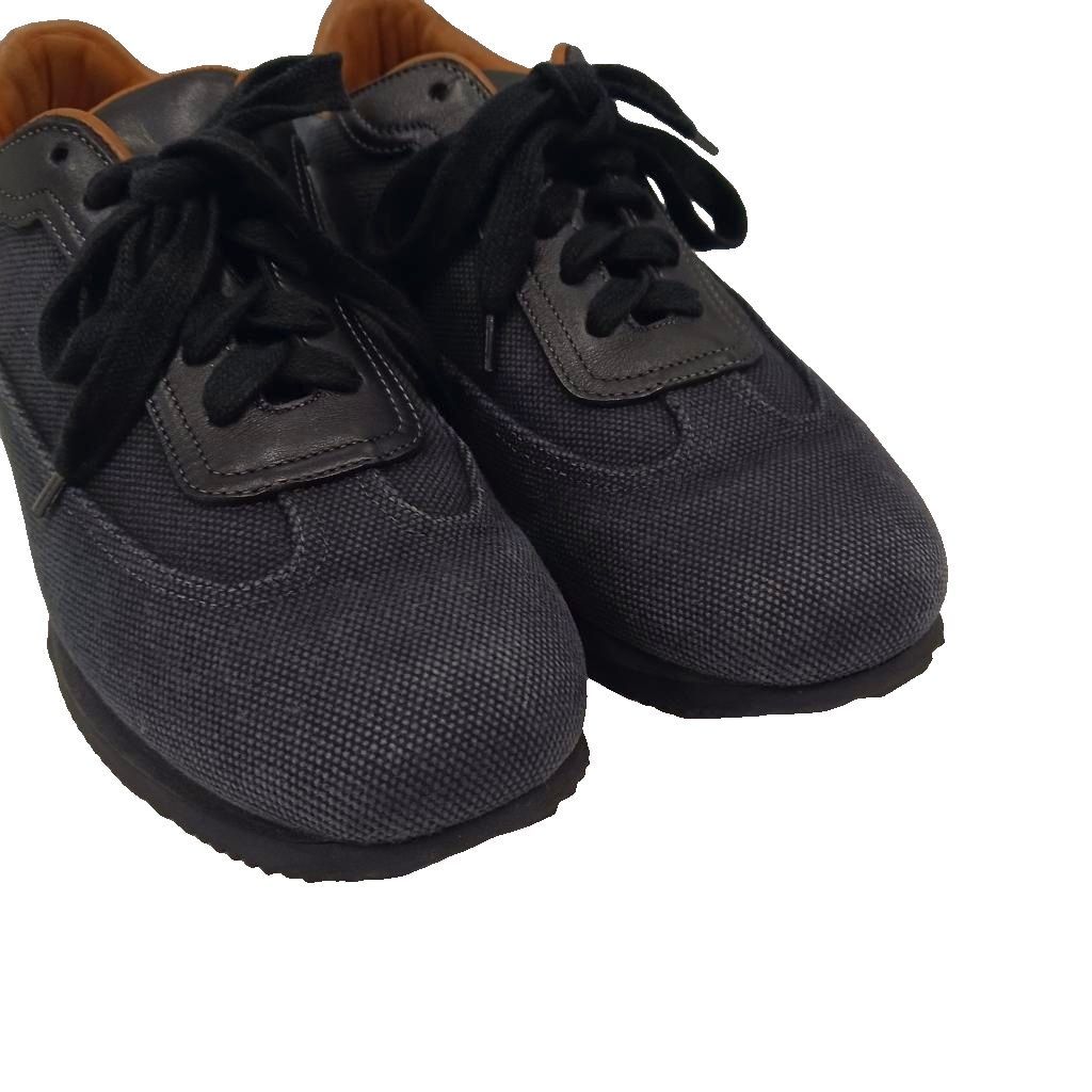 Hermes Quick Sneakers Canvas Leather Black — view 6