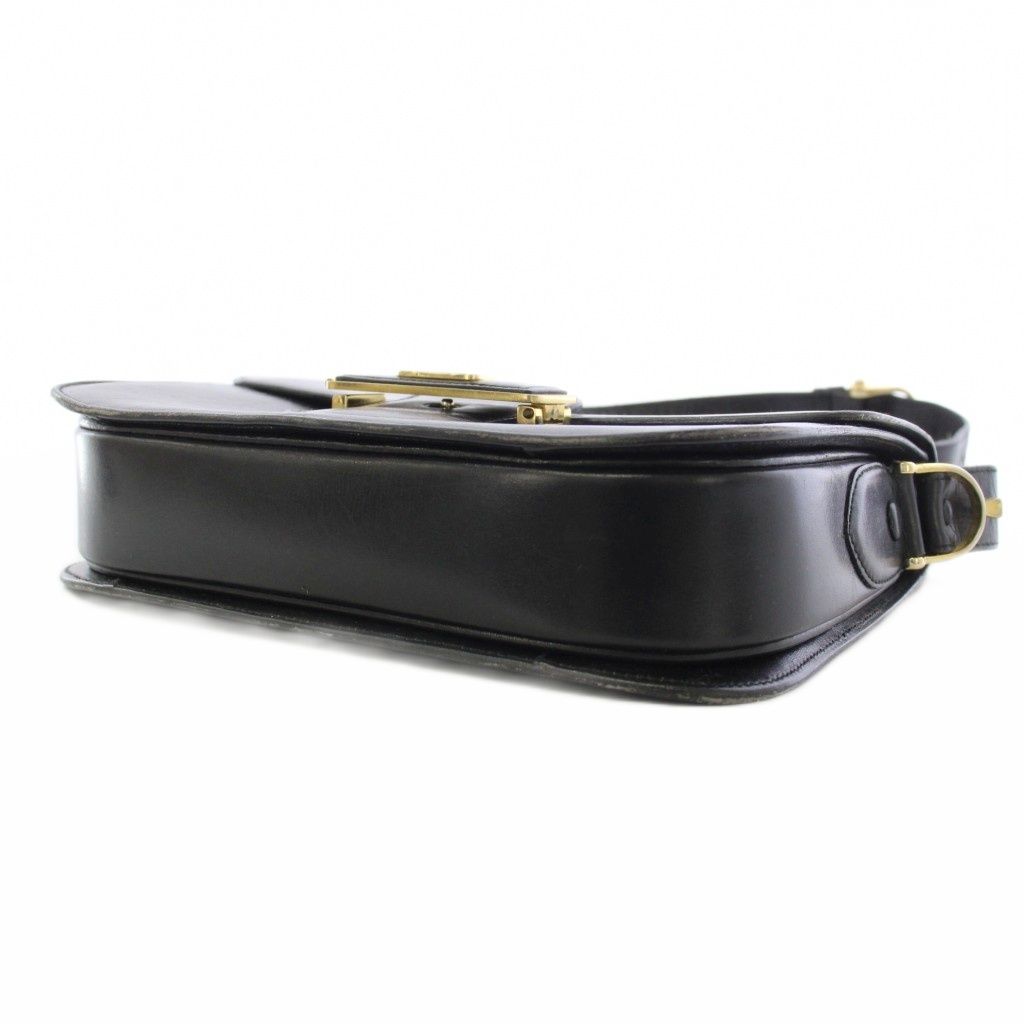 Celine Phoebe Philo Era Vintage Leather Carriage Shoulder Bag Black — view 5