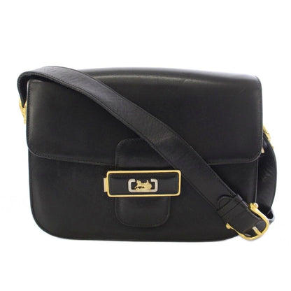 Celine Phoebe Philo Era Vintage Leather Carriage Shoulder Bag Black