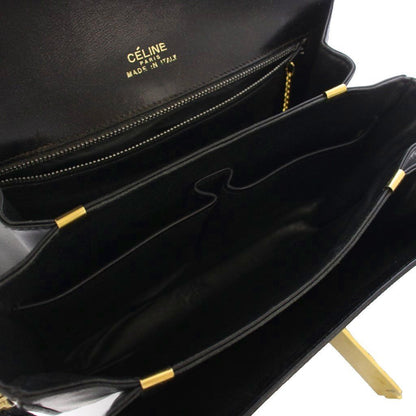 Celine Phoebe Philo Era Vintage Leather Carriage Shoulder Bag Black — view 4