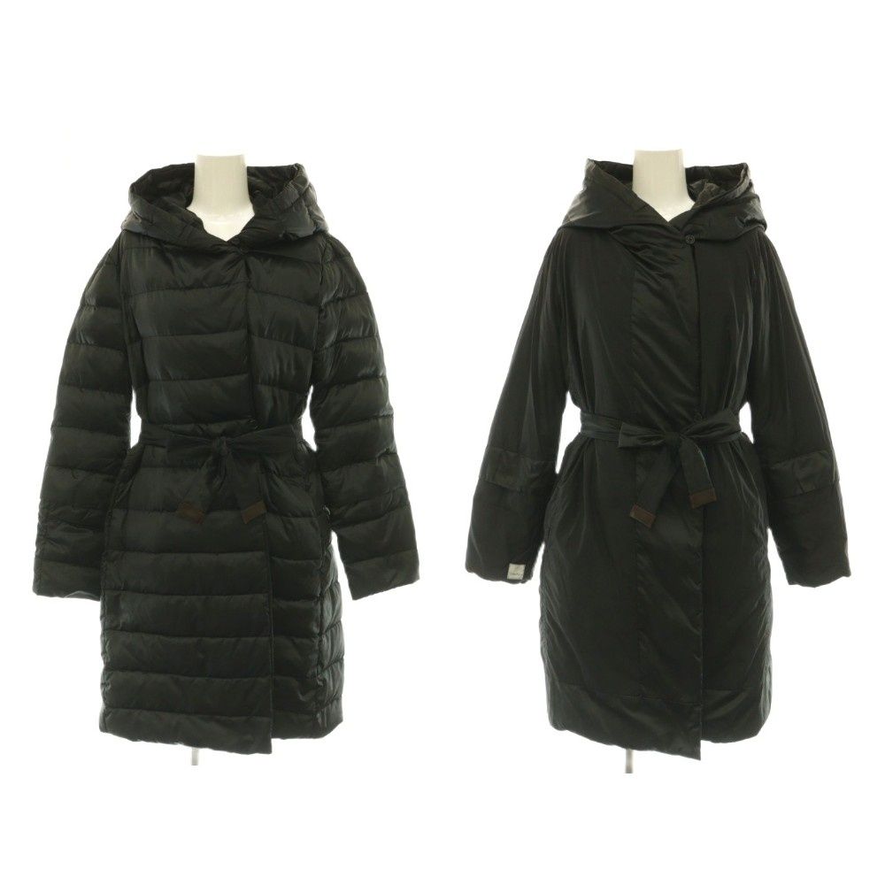 Max Mara S Reversible Down Coat Long Outer Black 36
