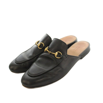 Gucci Prince Town Bit Loafers Mules Leather Black