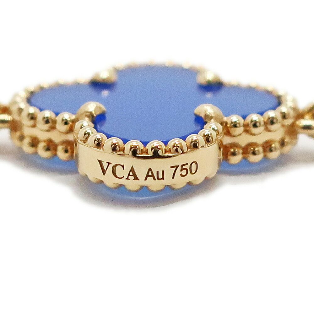 Van Cleef & Arpels Vintage Alhambra Necklace 750 Blue Agate — view 6