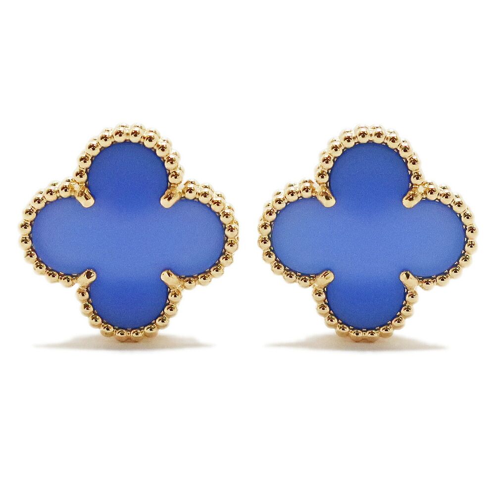 Van Cleef & Arpels Vintage Alhambra Earrings 750 Agate