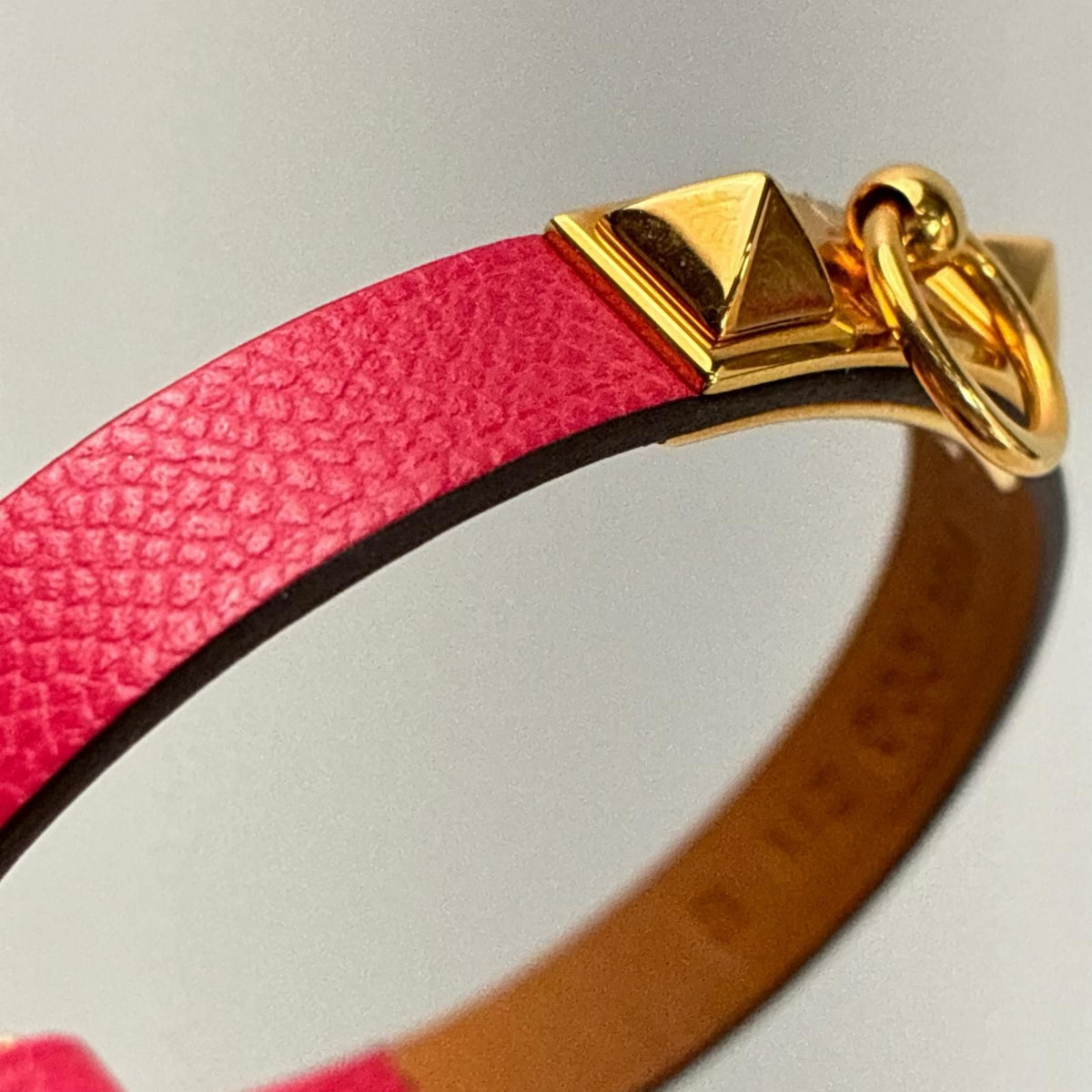 Hermes Leather Bracelet Mini Rival Shocking Pink — view 4